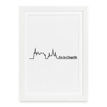 Aachen Skyline - Gerahmtes Poster (27 × 37 cm) - Weiß - Vorne