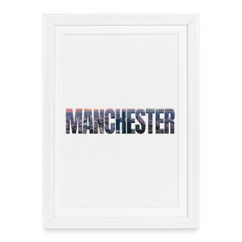 Manchester Skyline - Framed poster (27 × 37 cm) - white - Front