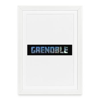 Grenoble - Affiche encadrée (27 × 37 cm) - blanc - Devant