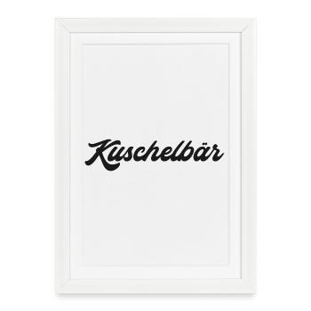 Kuschelbär Kuscheln Kosename Spitzname Pyjama - Gerahmtes Poster (27 × 37 cm) - Weiß - Vorne