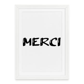 MERCI. MAÎTRESSE. MAÎTRE. MERCI MAÎTRESSE - Affiche encadrée (27 × 37 cm) - blanc - Devant