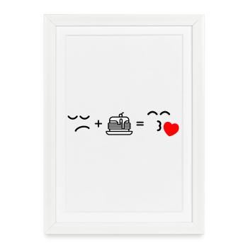 Crimson Heart Silhouette - Framed poster (27 × 37 cm) - white - Front