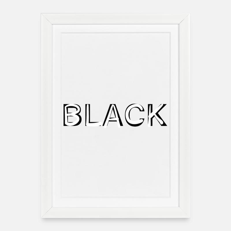 BLACK - Gerahmtes Poster (27 × 37 cm) - Weiß