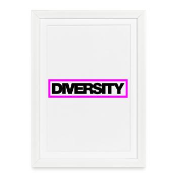 Diversité typographique Contour 2C - Affiche encadrée (27 × 37 cm) - blanc - Devant