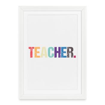 Conception colorée de TEACHER - Affiche encadrée (27 × 37 cm) - blanc - Devant
