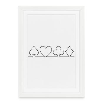 Conception de carte minimaliste | monochrome - Affiche encadrée (27 × 37 cm) - blanc - Devant
