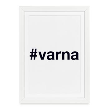 VARNA Hashtag Bulgarie Bulgare - Affiche encadrée (27 × 37 cm) - blanc - Devant