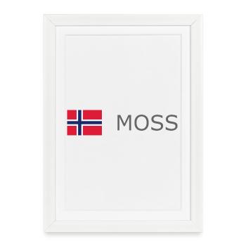 Drapeau de la Norvège - Moss - Norge - Norwegen - Affiche encadrée (27 × 37 cm) - blanc - Devant