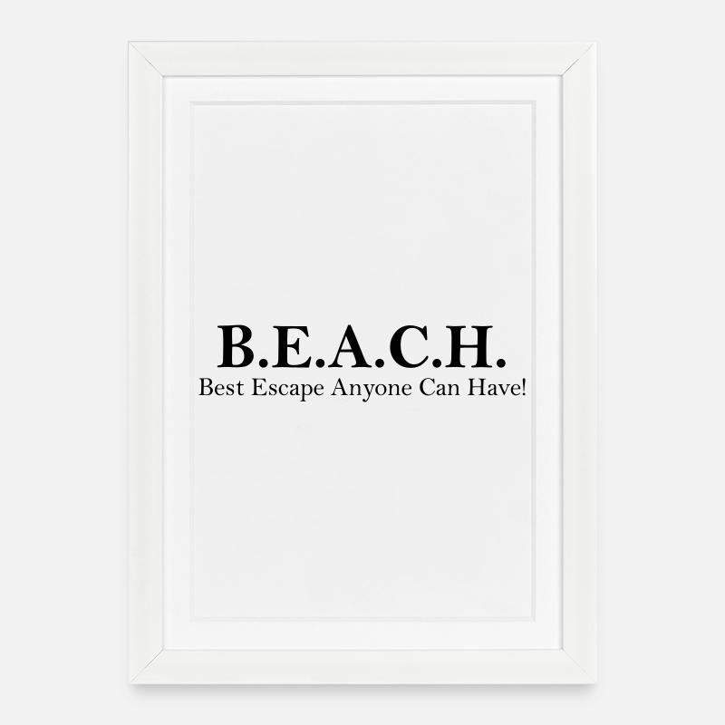 Beach_Escape - Affiche encadrée (27 × 37 cm) - blanc