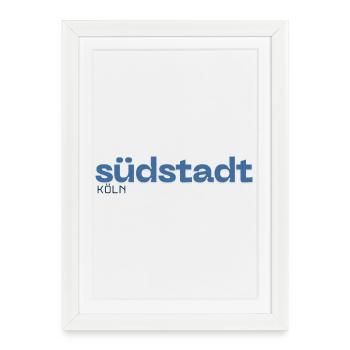 Quartier de Südstadt Köln - Affiche encadrée (27 × 37 cm) - blanc - Devant