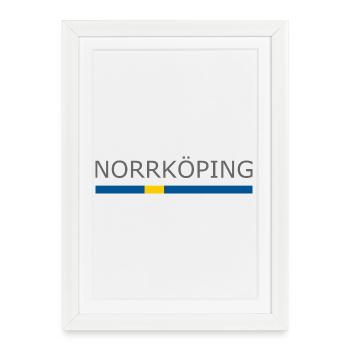 Drapeau de la Suède - Norrköping - Sverige - Schweden - Affiche encadrée (27 × 37 cm) - blanc - Devant