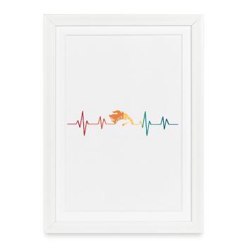 Battement de cœur compteur de vitesse  - Affiche encadrée (27 × 37 cm) - blanc - Devant