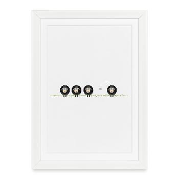 Mouton noir – Motif - Affiche encadrée (27 × 37 cm) - blanc - Devant