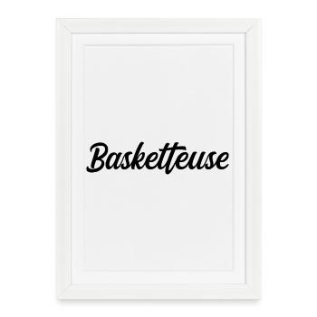 Baseballeuse Sportive Balle Batte Terrain - Affiche encadrée (27 × 37 cm) - blanc - Devant