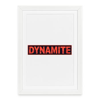 Dynamite Red Grunge Poster - Framed poster (27 × 37 cm) - white - Front