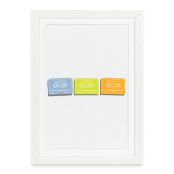 Music Cassettes Cassettes in Retro Pastel Colors - Framed poster (27 × 37 cm) - white - Front