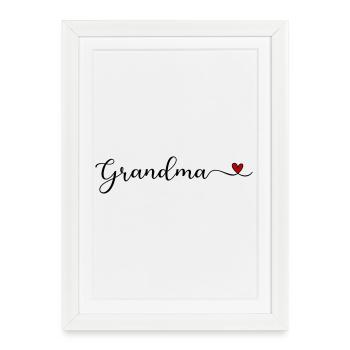 Grand-mère - Affiche encadrée (27 × 37 cm) - blanc - Devant