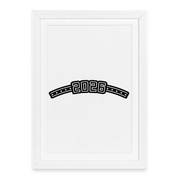 2026 Outline - Framed poster (27 × 37 cm) - white - Front