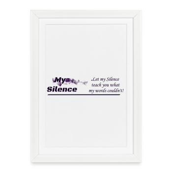 My Silence, design vestimentaire - Affiche encadrée (27 × 37 cm) - blanc - Devant