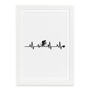  Fahrrad Radfahrer - Gerahmtes Poster (27 × 37 cm) - Weiß - Vorne