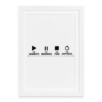 Pleine conscience, moments, souvenirs, bonheur - Affiche encadrée (27 × 37 cm) - blanc - Devant