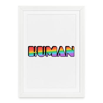 Rainbow Human Typography - Framed poster (27 × 37 cm) - white - Front