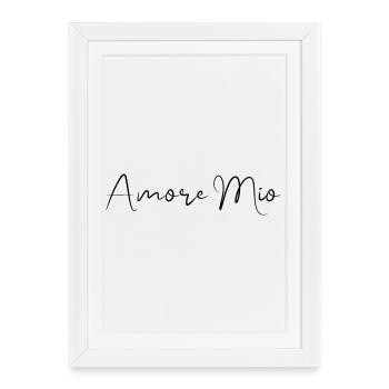 Amore mio - Idée cadeau original femme - Affiche encadrée (27 × 37 cm) - blanc - Devant