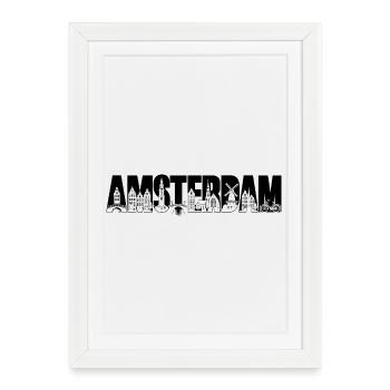 Amsterdam Holland Netherlands Silhouette Holidays - Framed poster (27 × 37 cm) - white - Front