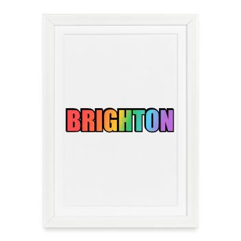 Brighton UK LGBTQ Rainbow Gay Pride - Gerahmtes Poster (27 × 37 cm) - Weiß - Vorne