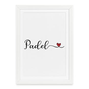 Padel Heart Design - Framed poster (27 × 37 cm) - white - Front
