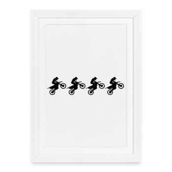 Motocross - Framed poster (27 × 37 cm) - white - Front