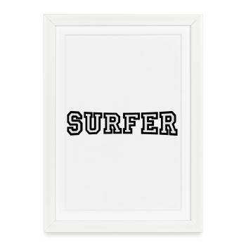 surfer - Framed poster (27 × 37 cm) - white - Front
