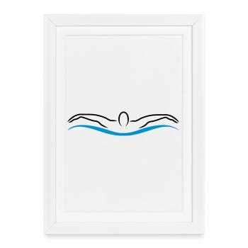 nage - Affiche encadrée (27 × 37 cm) - blanc - Devant