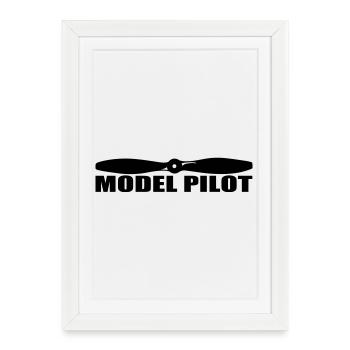 Modèle Pilot - Affiche encadrée (27 × 37 cm) - blanc - Devant