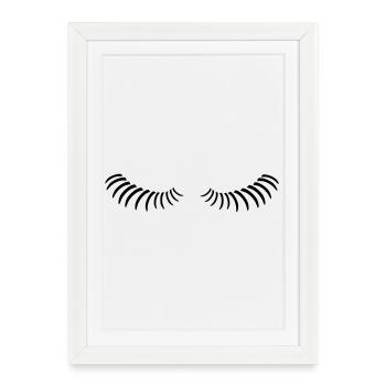 Eye lashes looking down. - Framed poster (27 × 37 cm) - white - Front