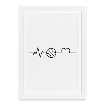 I love Volleyball - Affiche encadrée (27 × 37 cm) - blanc - Devant