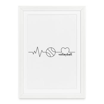 Volley-ball - Affiche encadrée (27 × 37 cm) - blanc - Devant