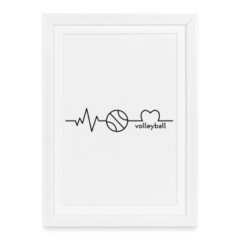 I love Volleyball - Affiche encadrée (27 × 37 cm) - blanc - Devant