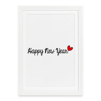 HAPPY NEW YEAR. NEW YEAR'S EVE. NEW YEAR. - Framed poster (27 × 37 cm) - white - Front