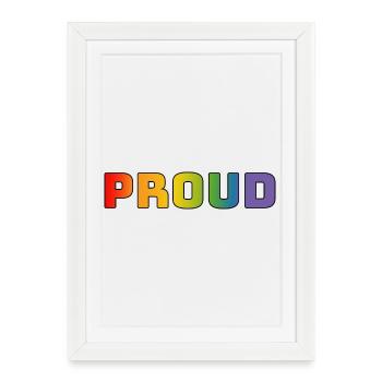 Arc-en-ciel fier noir - Affiche encadrée (27 × 37 cm) - blanc - Devant