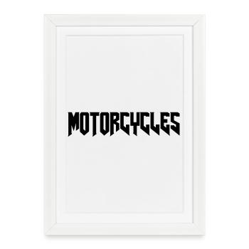 Motorcycles Chopper Custom bike - Framed poster (27 × 37 cm) - white - Front