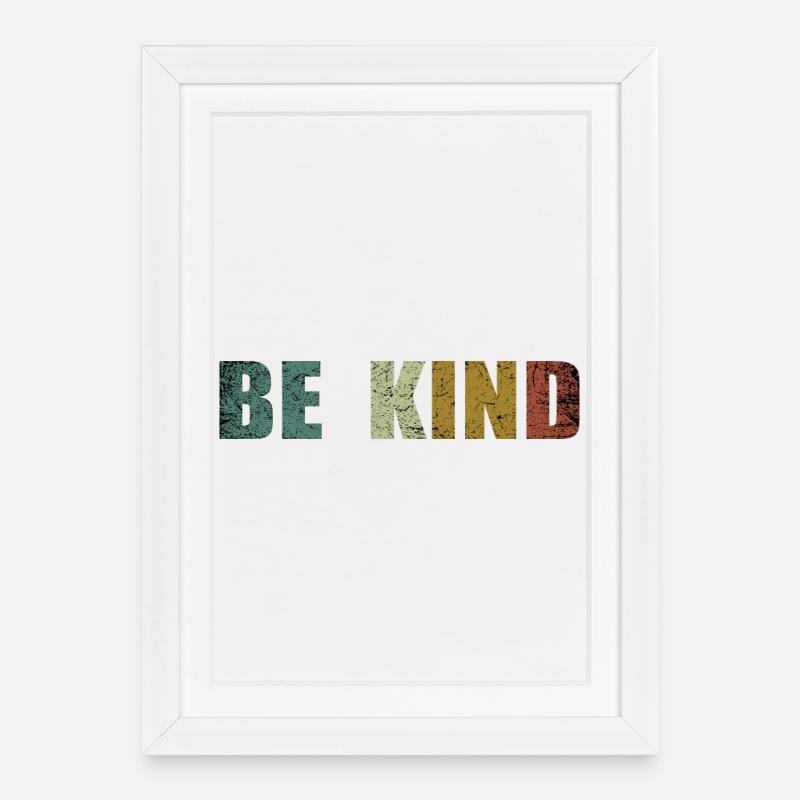 Be Kind - Framed poster (27 × 37 cm) - white