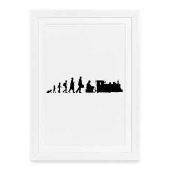 Development of train enthusiasts - Framed poster (27 × 37 cm) - white - Front