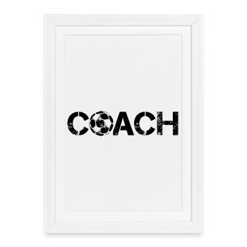 Fußballtrainer Ball Symbol used look Mannschaft - Gerahmtes Poster (27 × 37 cm) - Weiß - Vorne