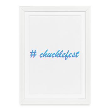 Slogan de l’étiquette d’éclosion Chucklefest - Affiche encadrée (27 × 37 cm) - blanc - Devant