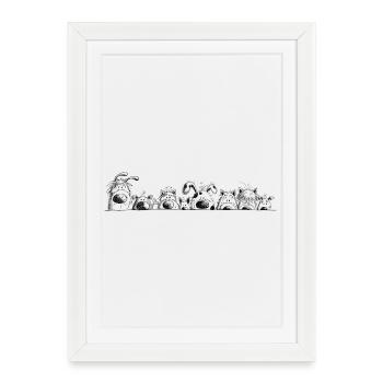 Happy Dog Team for Dog Lovers - Framed poster (27 × 37 cm) - white - Front