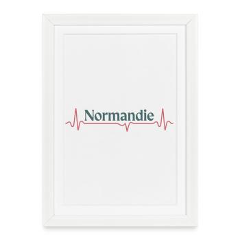 Battements de Cœur pour la Normandie - Affiche encadrée (27 × 37 cm) - blanc - Devant