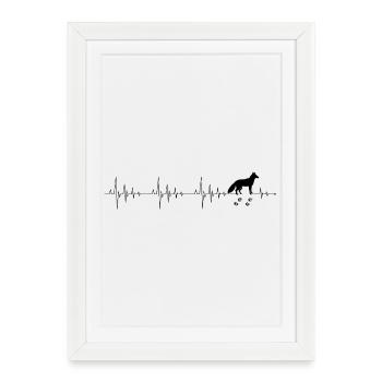 Renard à battement de cœur - Affiche encadrée (27 × 37 cm) - blanc - Devant