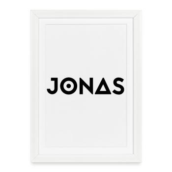 Prénom Jonas - Affiche encadrée (27 × 37 cm) - blanc - Devant