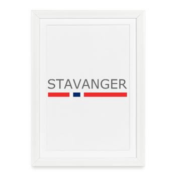 Drapeau de la Norvège - Porsgrunn - Norge - Norwegen - Affiche encadrée (27 × 37 cm) - blanc - Devant